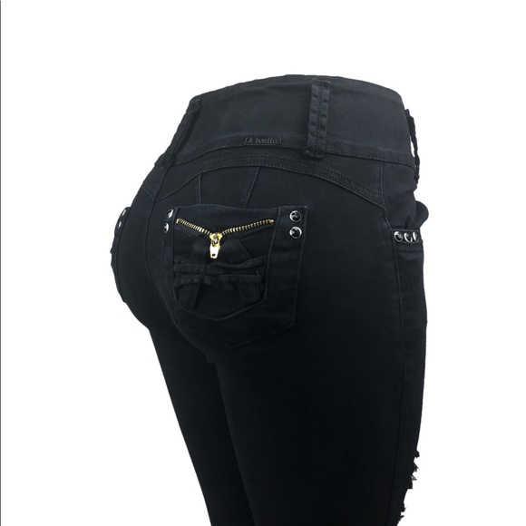 LA BONITA JEANS Women’s High Waist Ripped Skinny - Picture 2 of 5